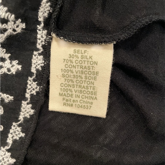 Anthropologie Tiny Black 3/4 Sleeve Embroidered Blouse Size Small - Picture 7 of 9